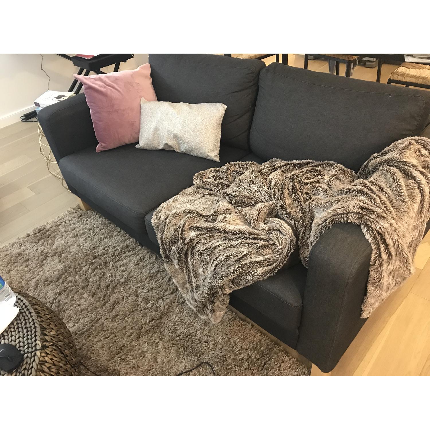 Ikea Karlstad Sofa w/ Premium Dark Grey Cover - image-2