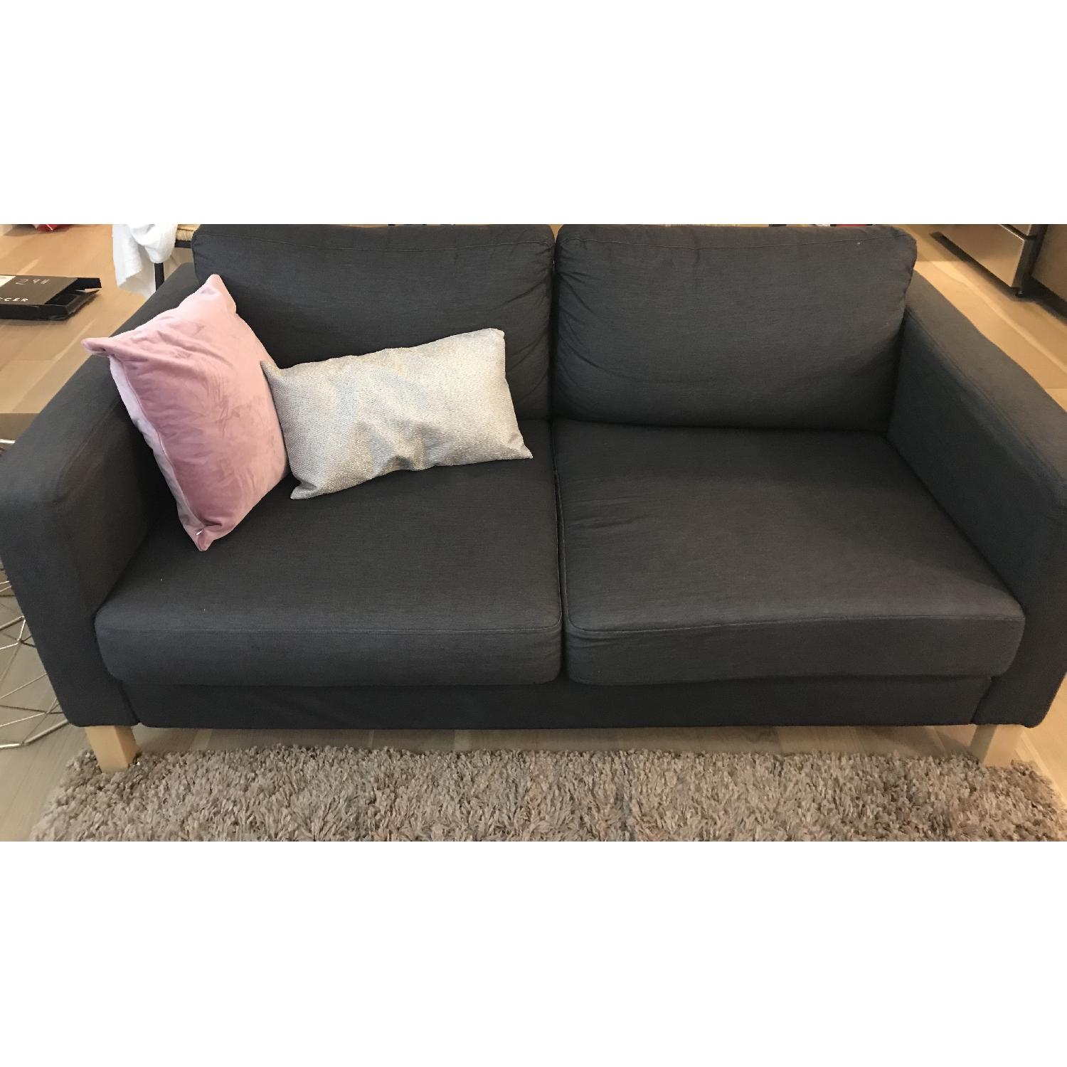 Ikea Karlstad Sofa w/ Premium Dark Grey Cover - image-3