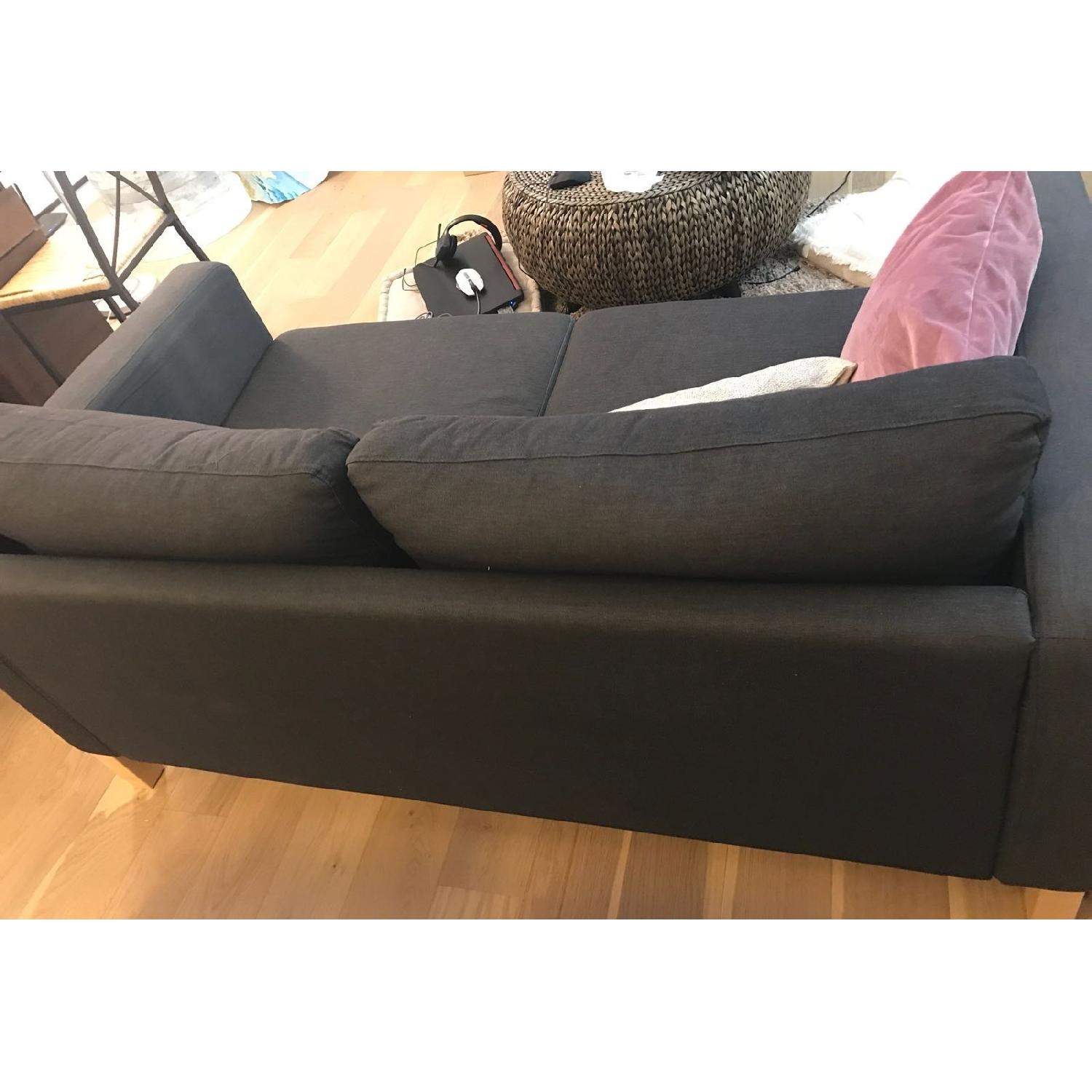 Ikea Karlstad Sofa w/ Premium Dark Grey Cover - image-6