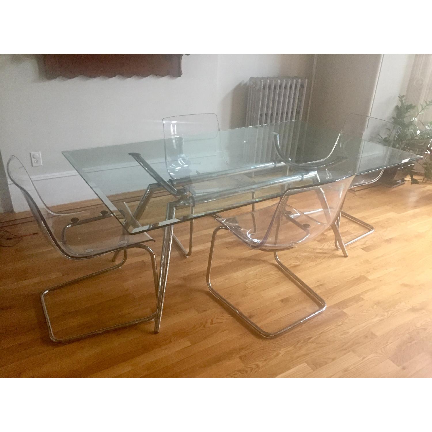 Beveled Glass Dining Table - image-1