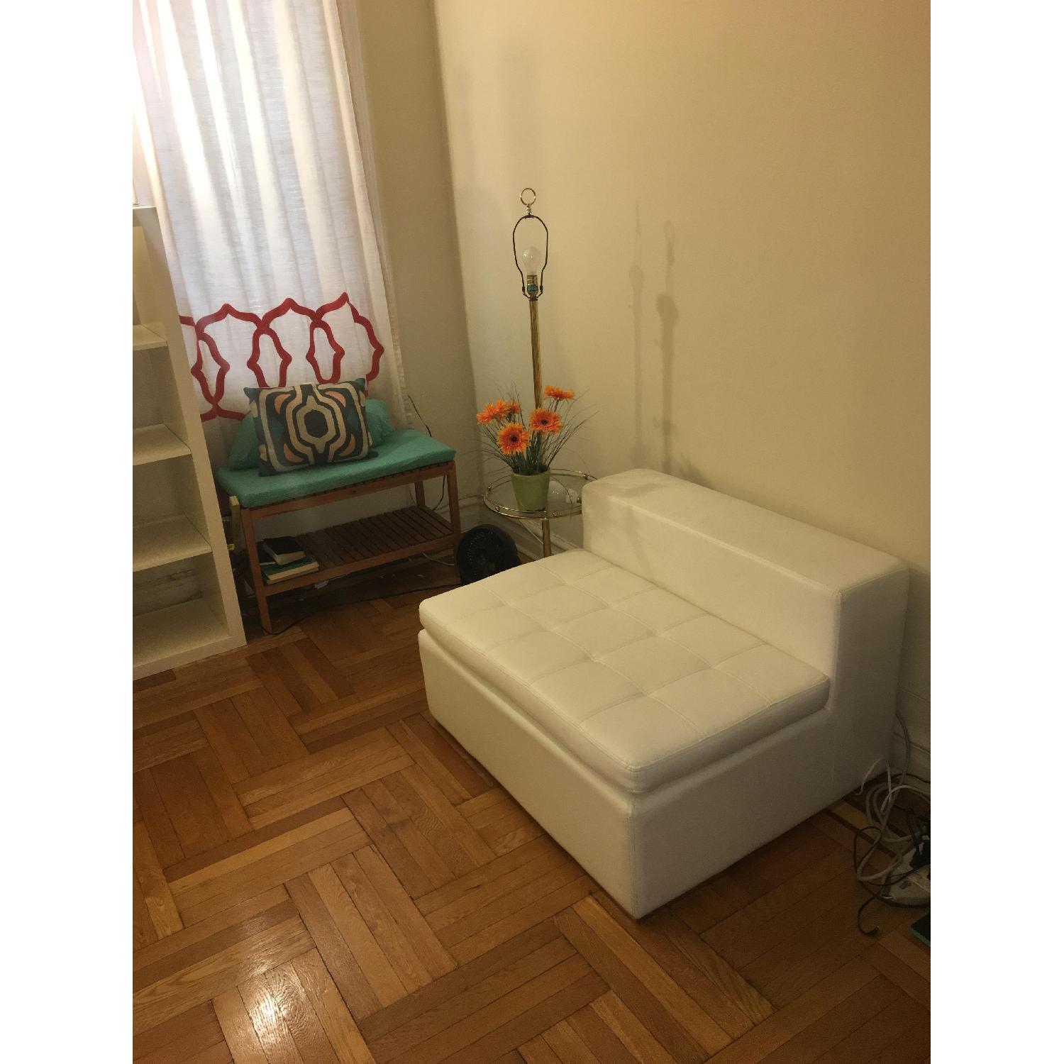 Modani Monaco White Leather Sectional Sofa - image-3