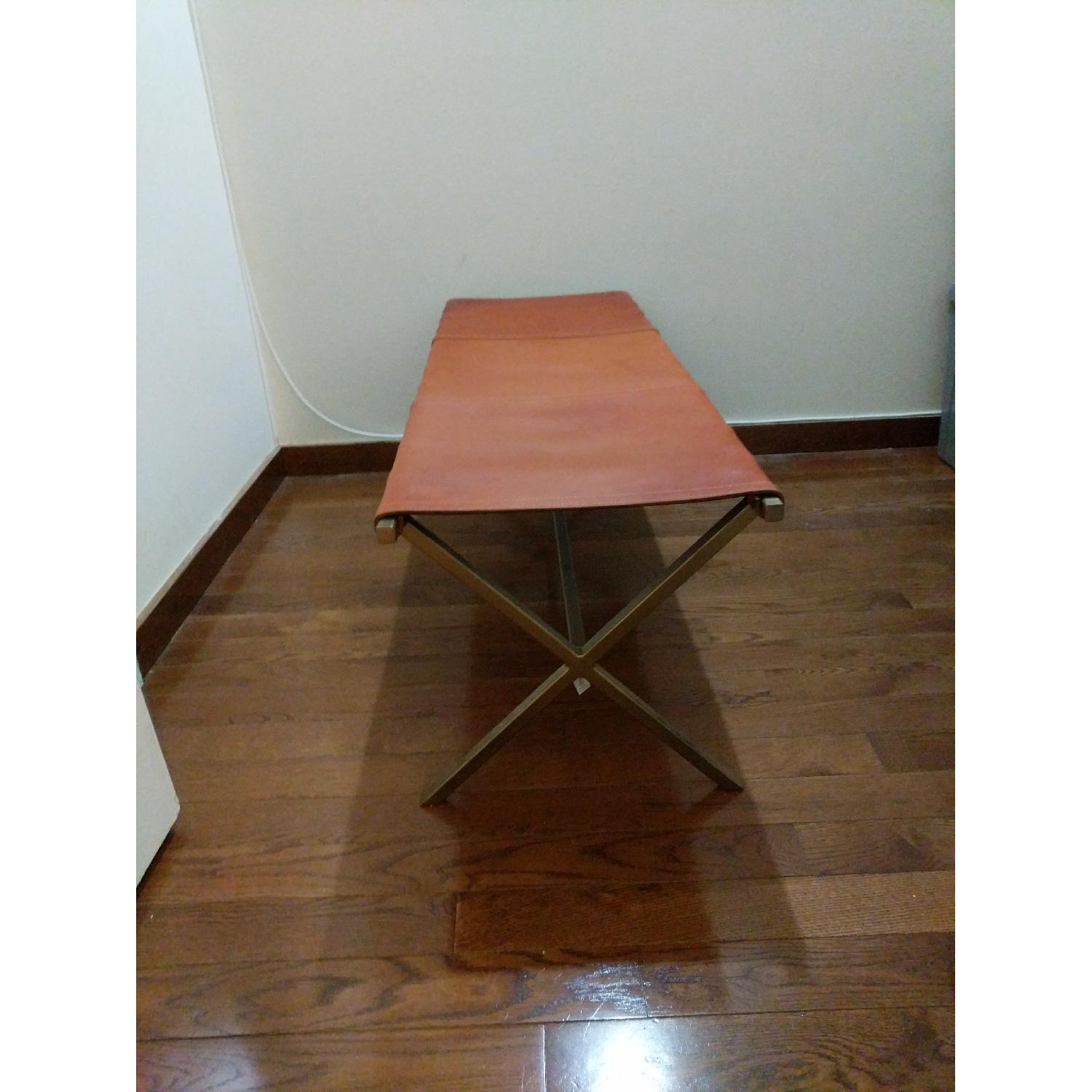 CB2 Leather Director's Bench - image-3