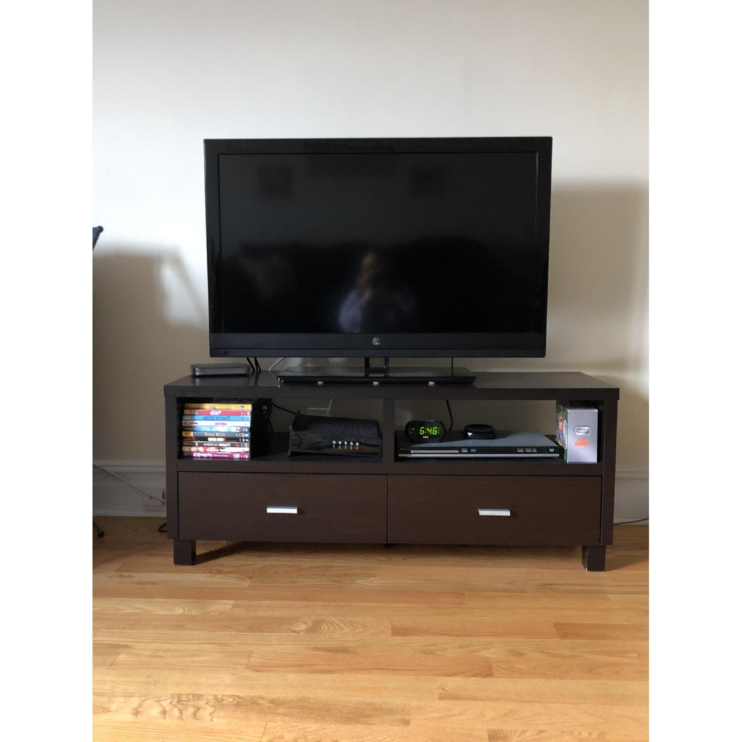 Victors Villa Furniture Chocolate Brown TV Stand w/ Storage - image-1
