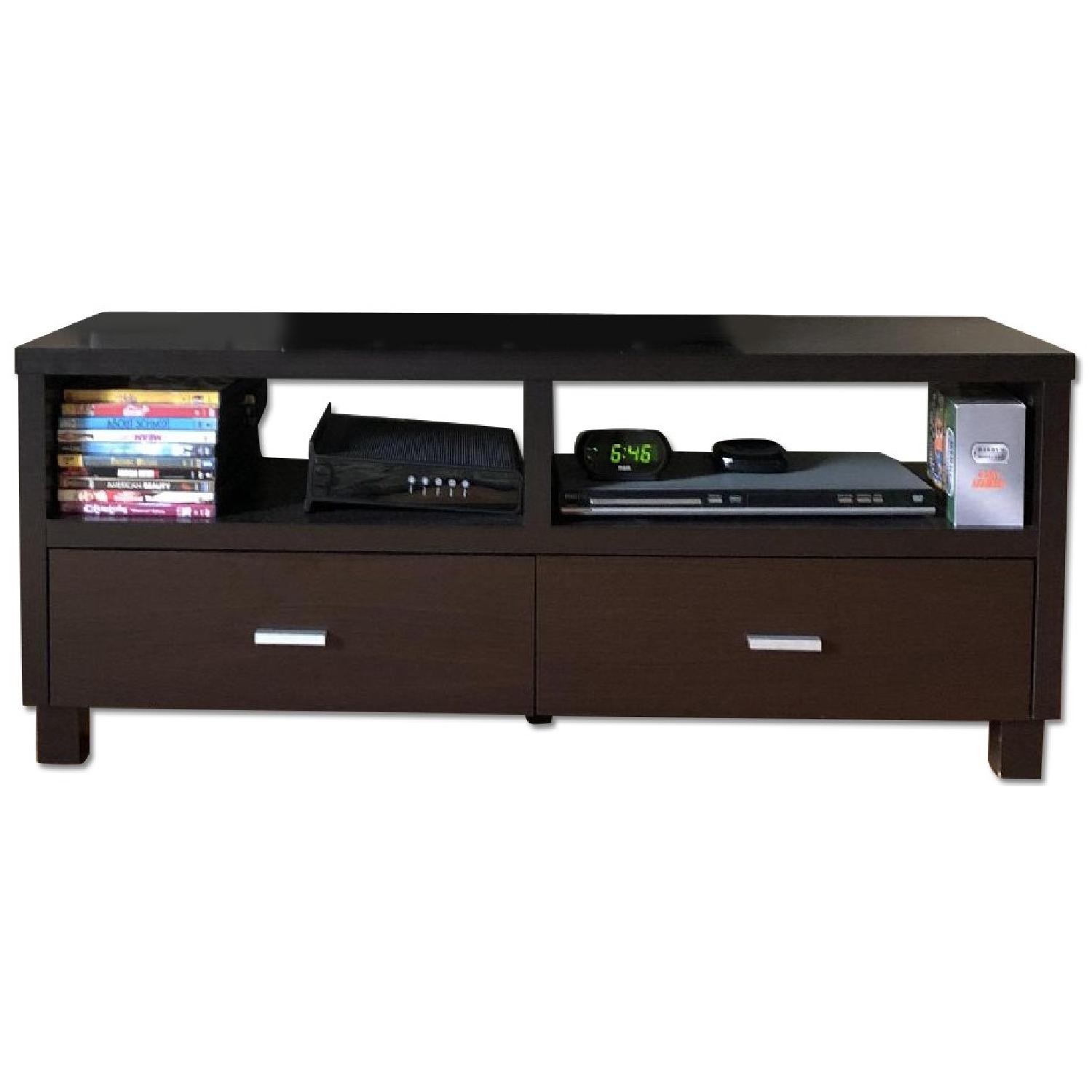 Victors Villa Furniture Chocolate Brown TV Stand w/ Storage - image-0