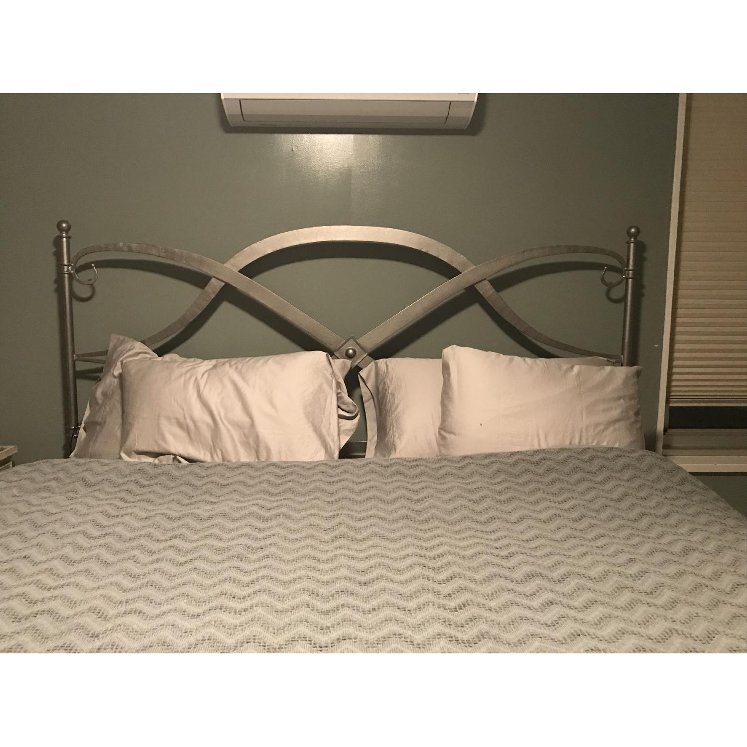 Arhaus St Lucia King Iron Bed In Platinum AptDeco