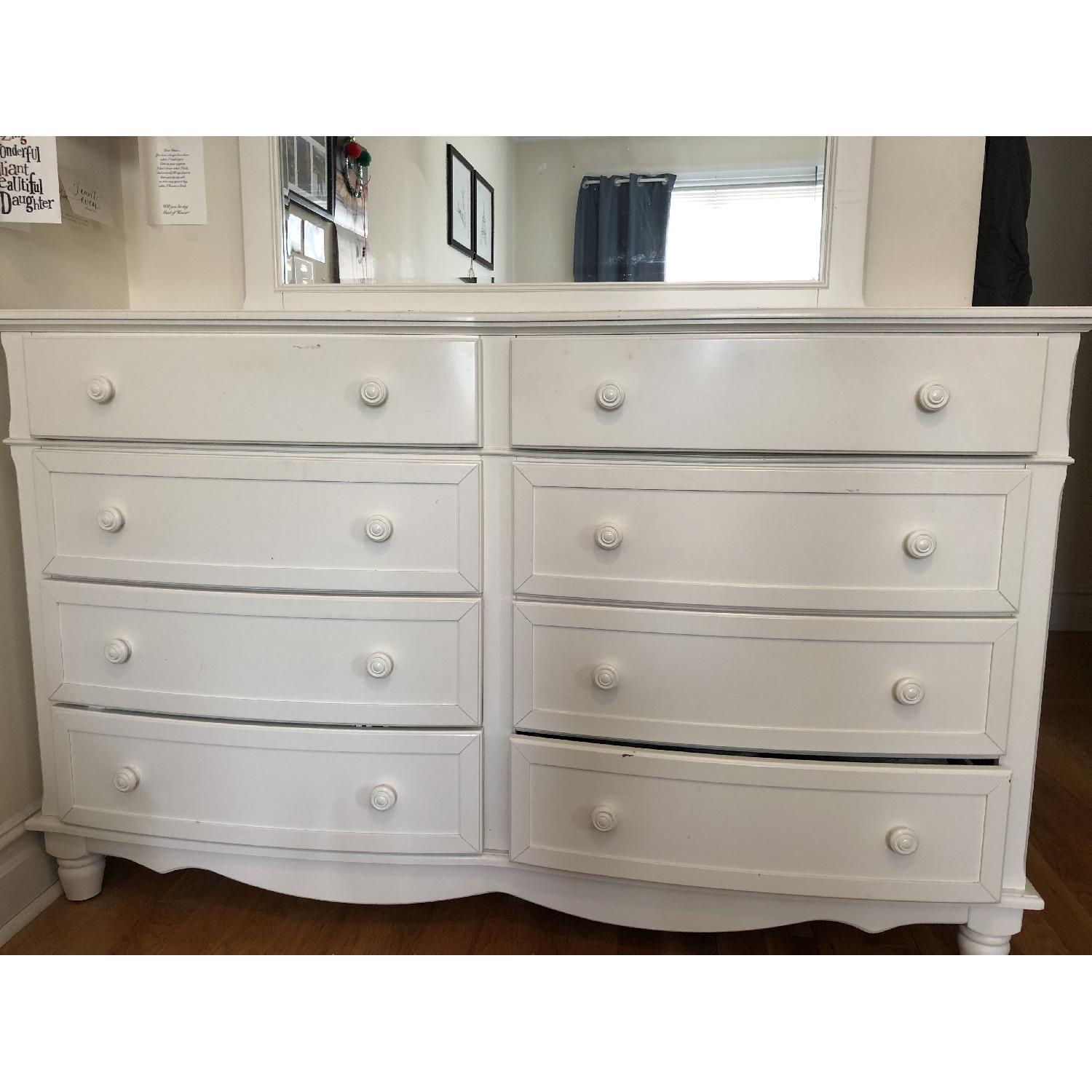 Raymour & Flanigan Willow Point White Dresser & Mirror - image-2