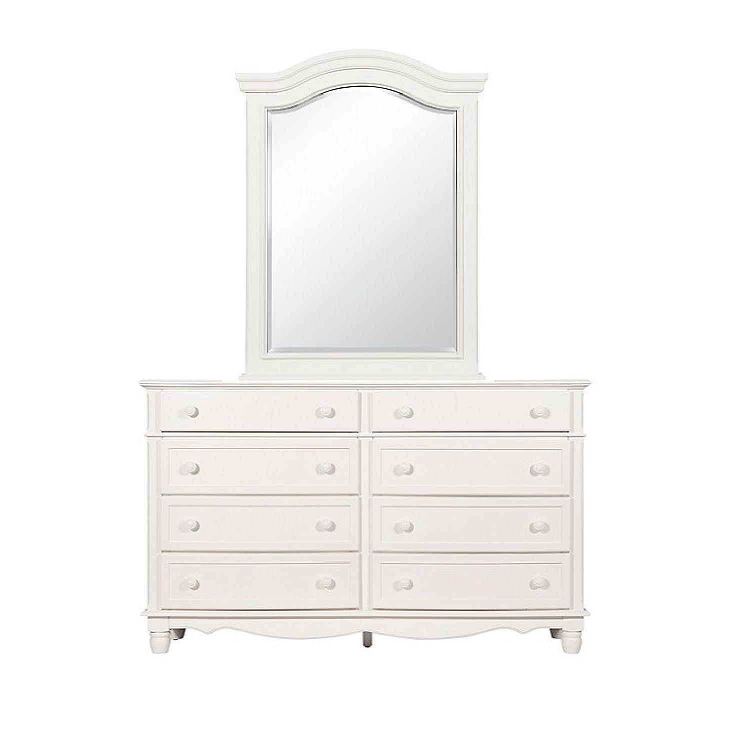 Raymour & Flanigan Willow Point White Dresser & Mirror - image-0