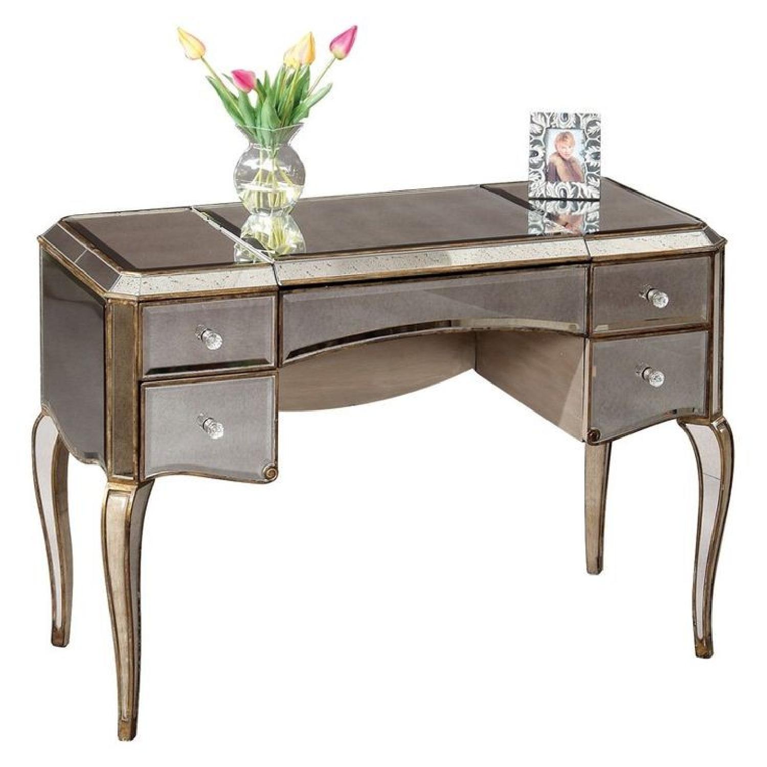 Horchow Mirrored Vanity Table - image-0