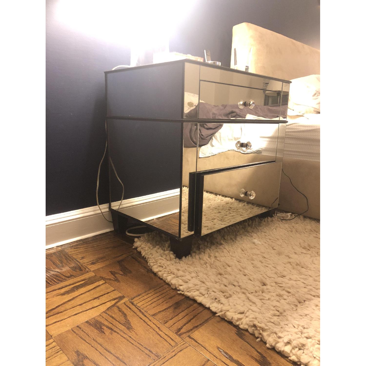 Mirrored 3 Drawer Nightstand AptDeco