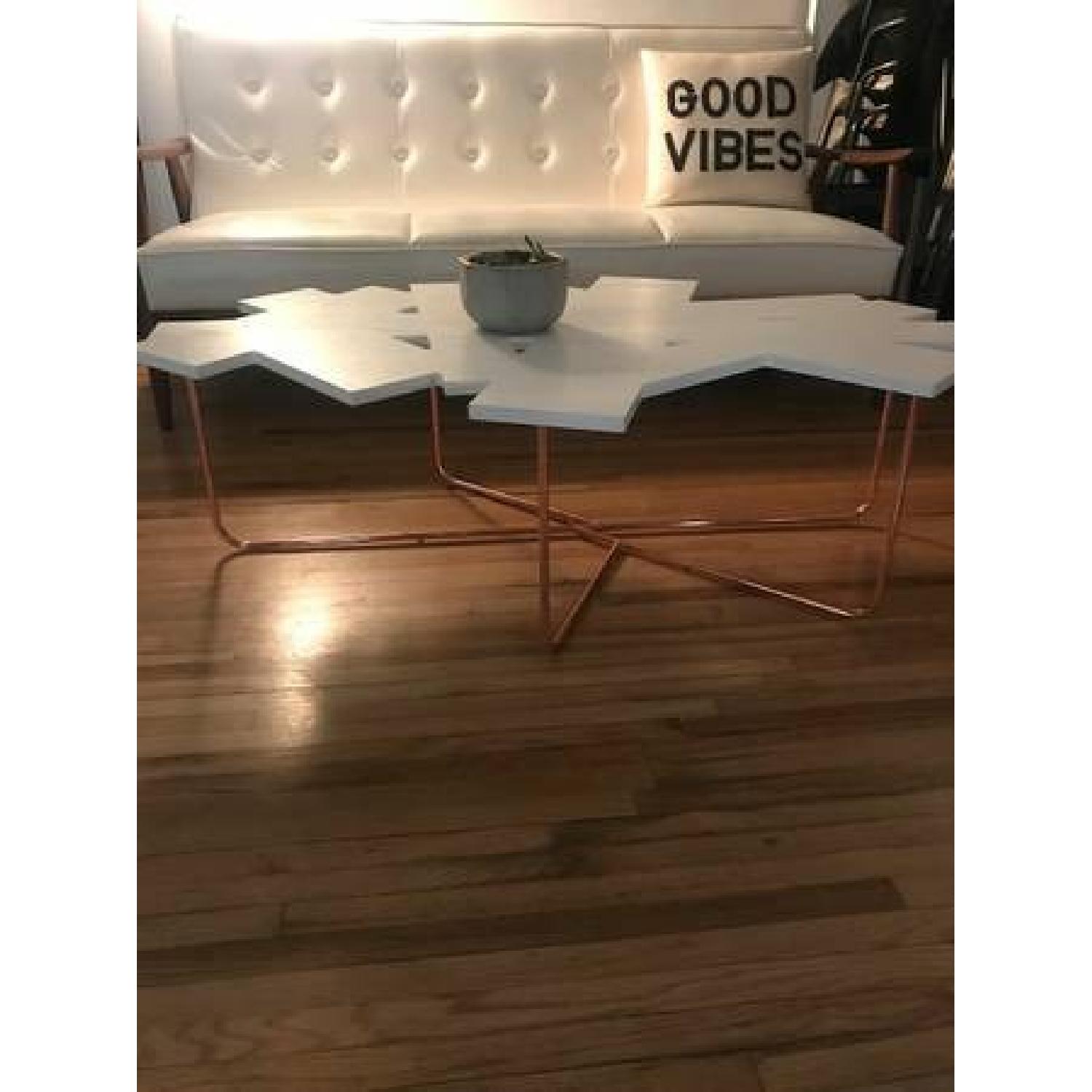 Sauder White Confetti Coffee Table AptDeco