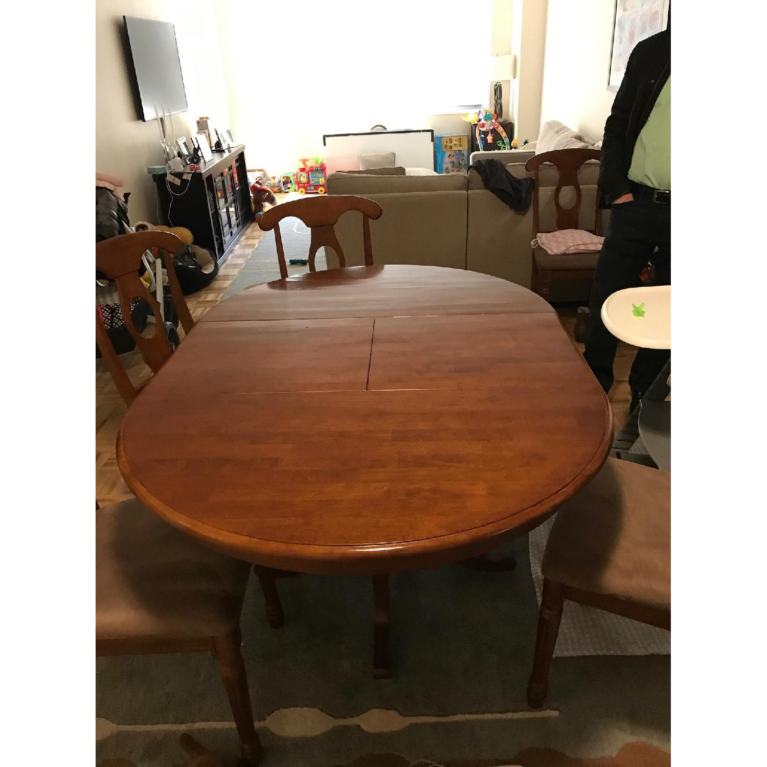 East West Furniture 7 Piece Dining Set w/ Butterfly Leaf - image-1