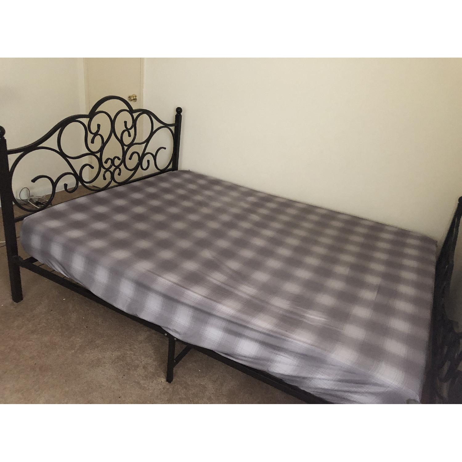 Black Wrought Iron Queen Size Bed Frame - image-1