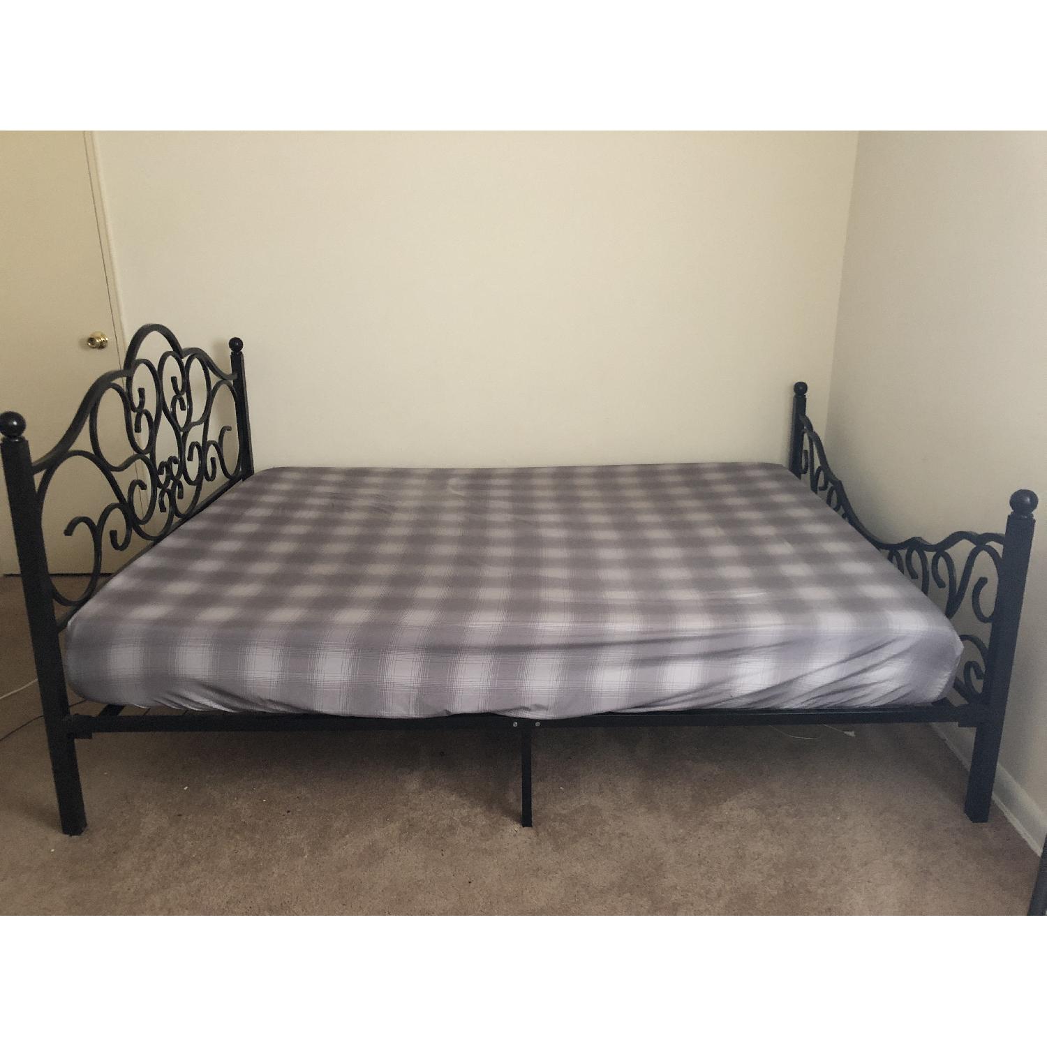 Black Wrought Iron Queen Size Bed Frame AptDeco