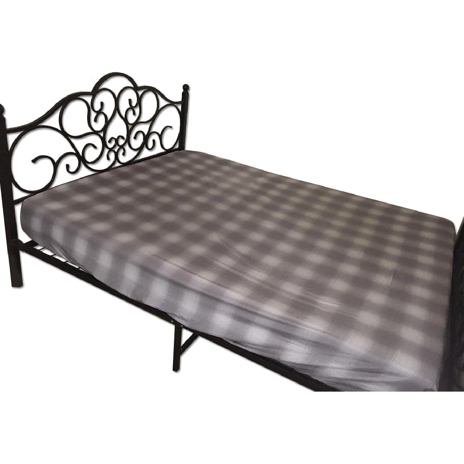 Black Wrought Iron Queen Size Bed Frame AptDeco
