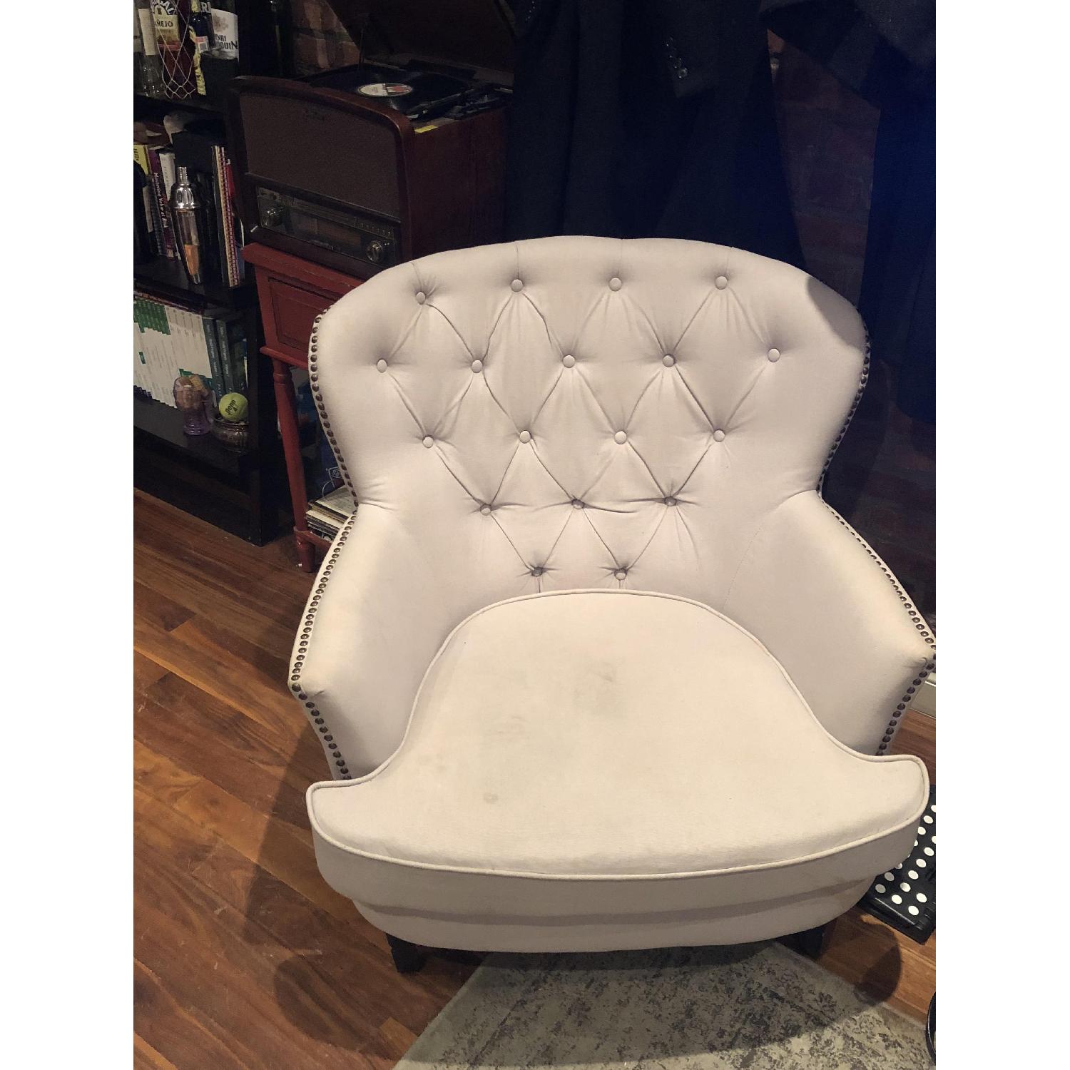 Home Goods Accent Chair w/ Curves & Silver Nailhead Trim - image-3