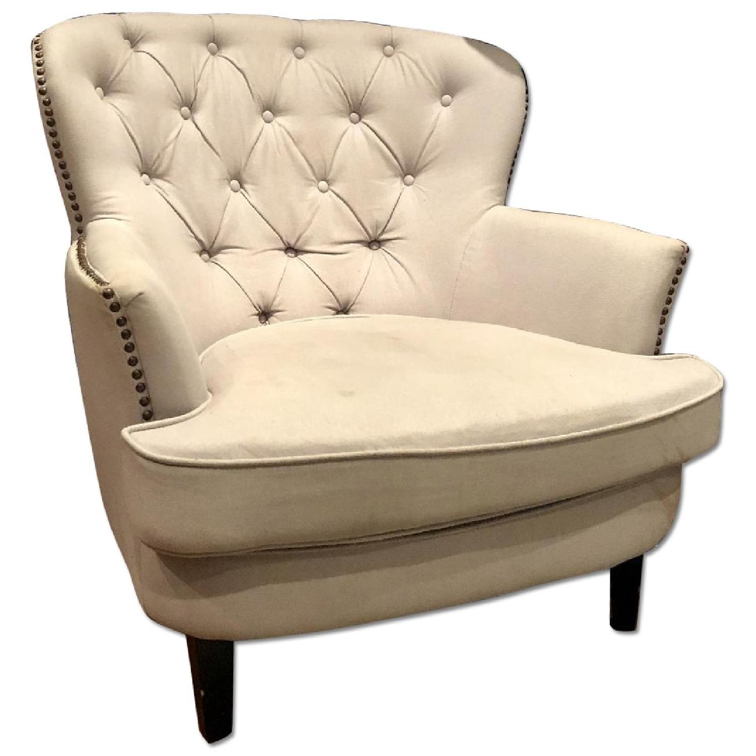 Home Goods Accent Chair w/ Curves & Silver Nailhead Trim AptDeco