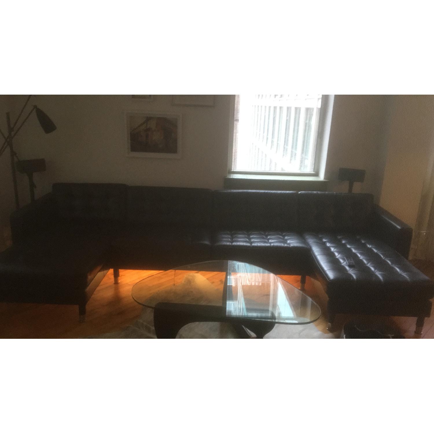 Ikea Black Leather Sectional Sofa AptDeco