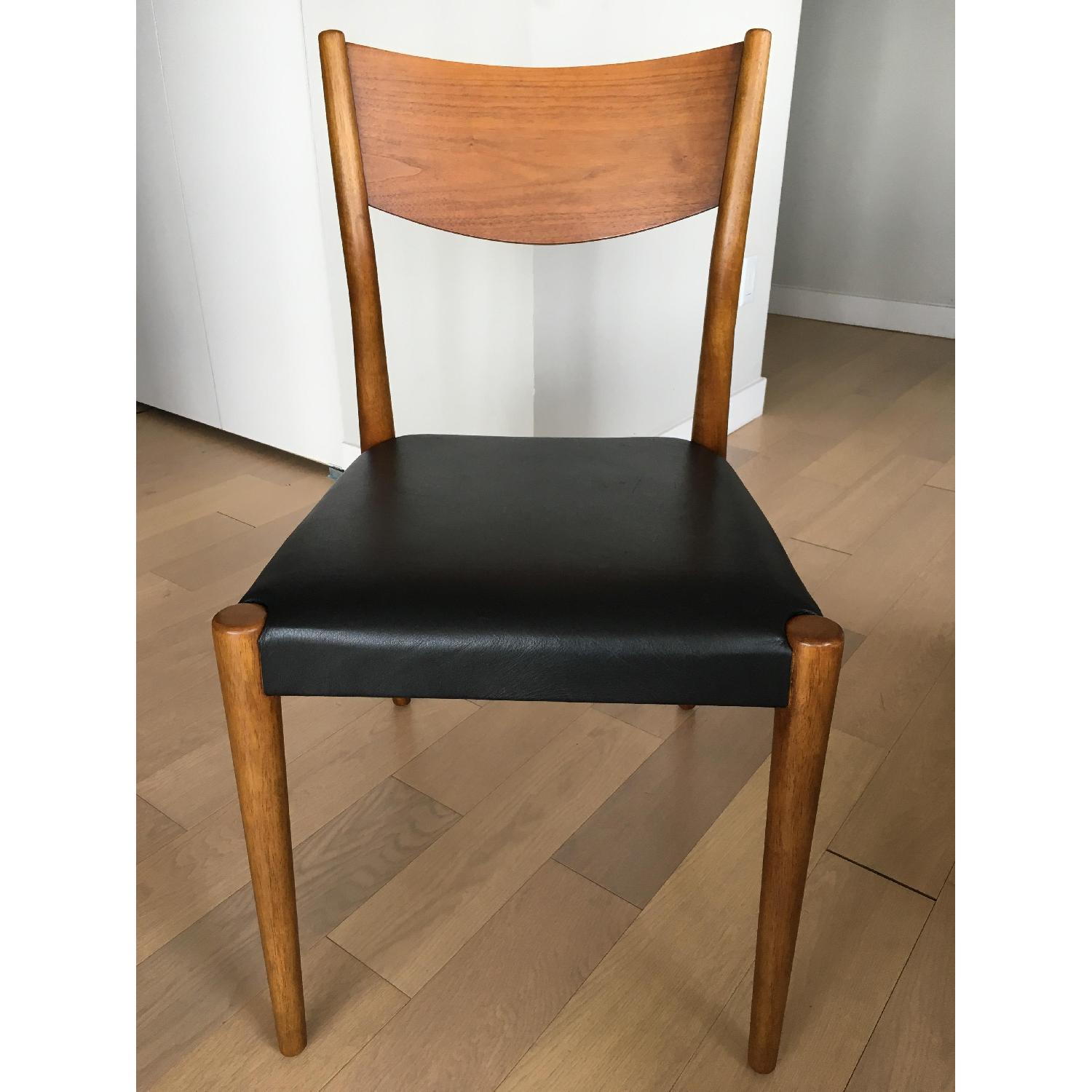 West Elm Tate Obsidian Leather Dining Chair - image-1