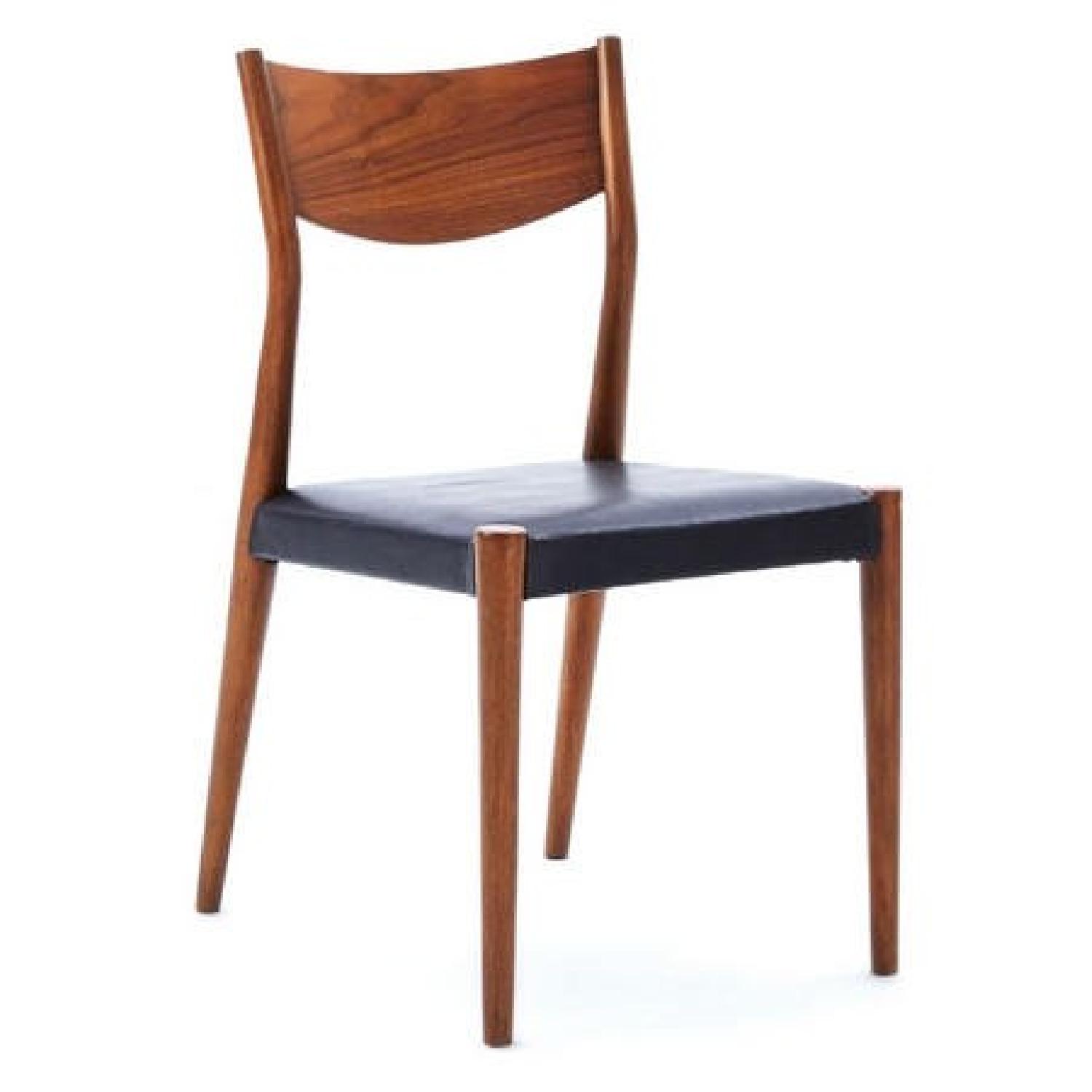 West Elm Tate Obsidian Leather Dining Chair - image-0