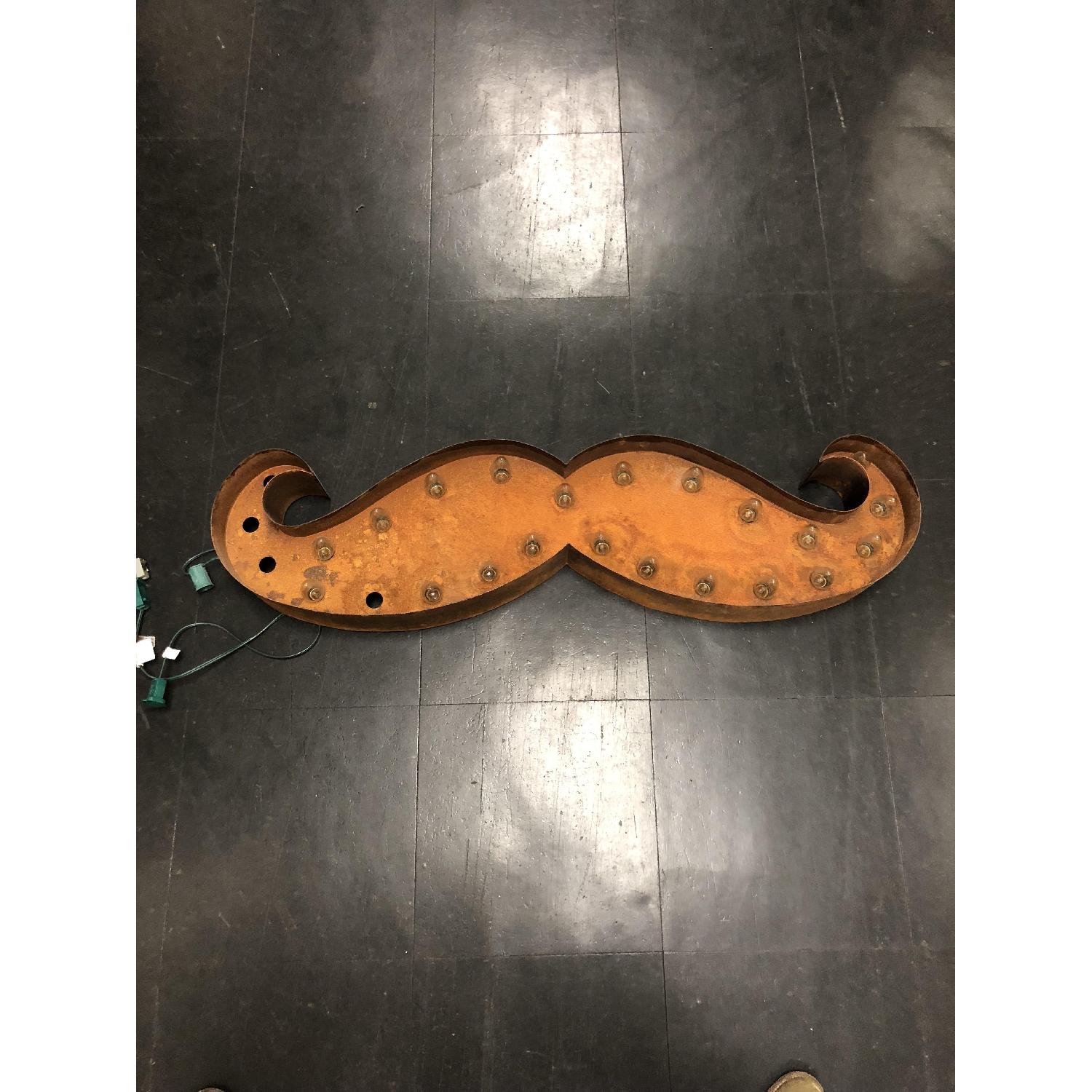 Vintage Marquee Mustache Sign w/ Lights - image-1