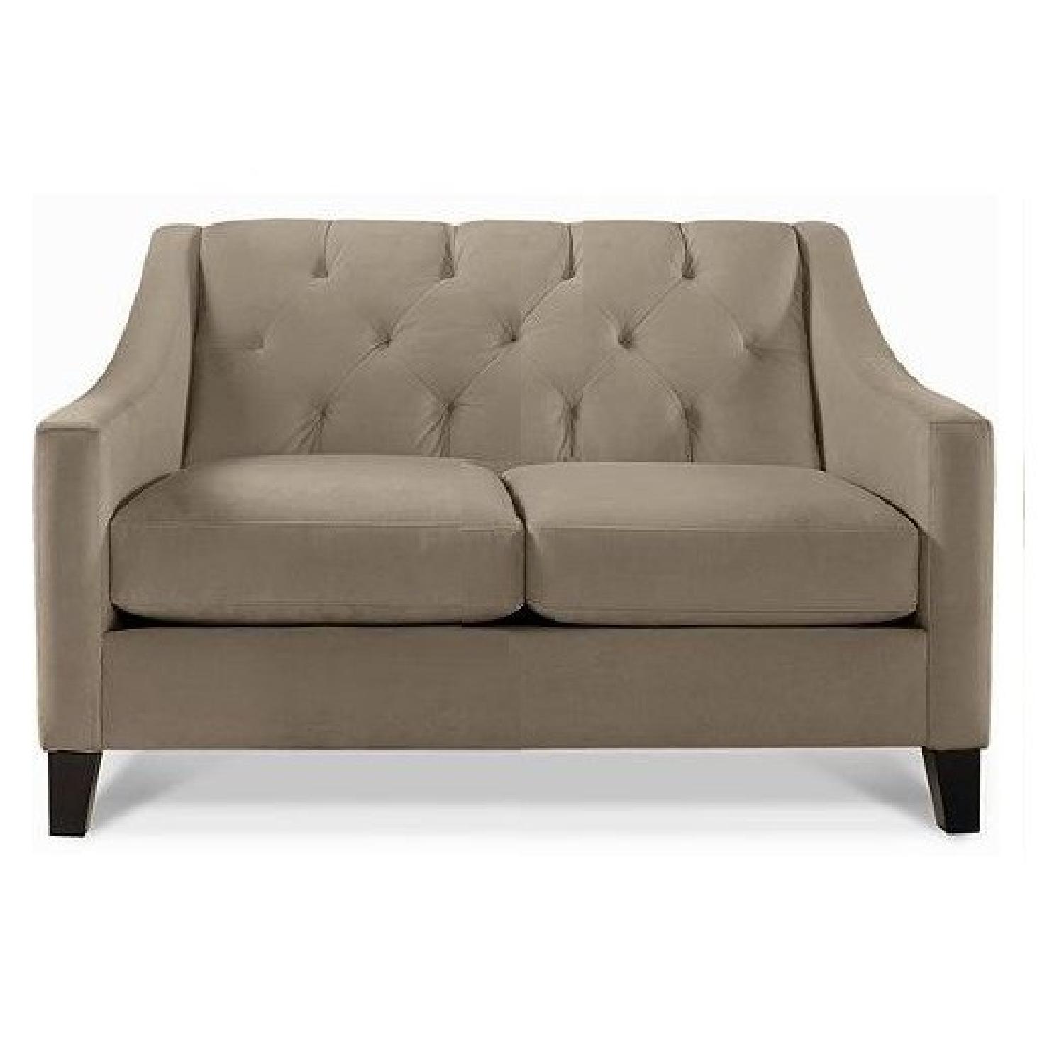 Macys Max Home Chloe Velvet Tufted Loveseat AptDeco