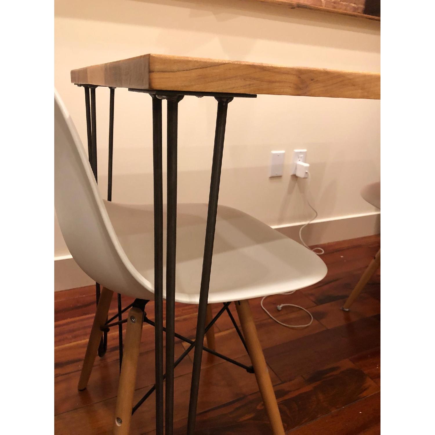 Mid Century Modern Desk/Table w/ Ambrosia Maple Wood Top - image-1
