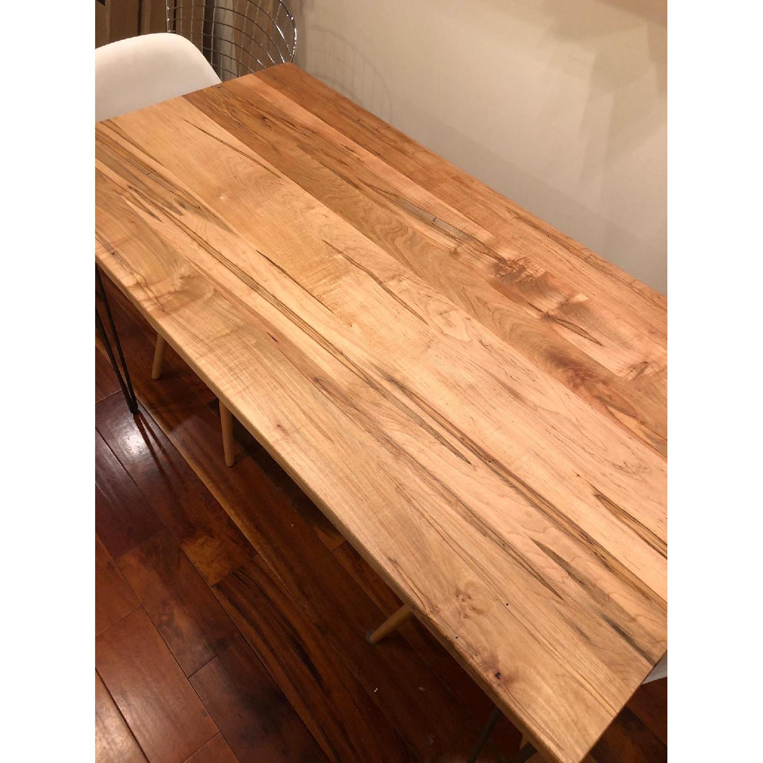 Mid Century Modern Desk/Table w/ Ambrosia Maple Wood Top - image-3