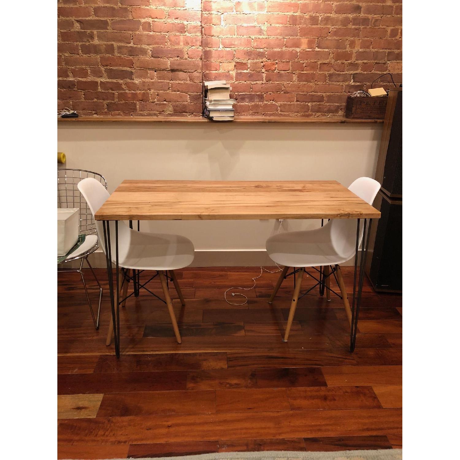 Mid Century Modern Desk/Table w/ Ambrosia Maple Wood Top - image-6