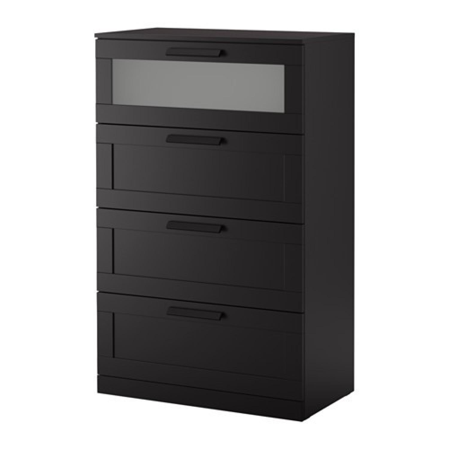 Ikea Brimnes 4 Drawer Frosted Glass Black Dresser Aptdeco
