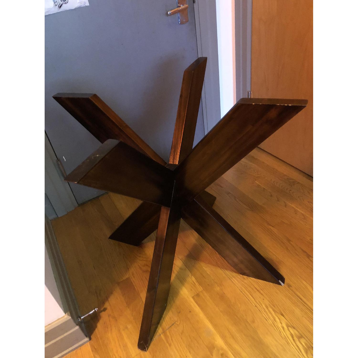 CB2 Glass & Wood Dining Table - image-3