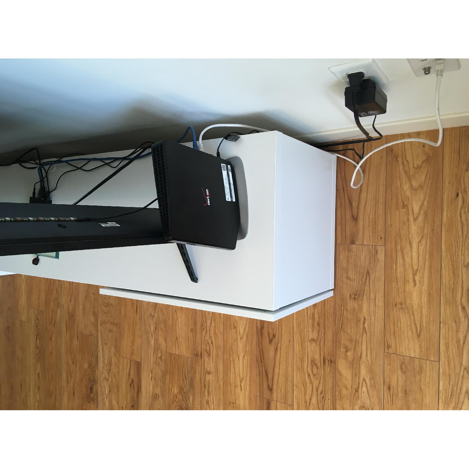 Ikea Byas TV Unit in High Gloss White AptDeco