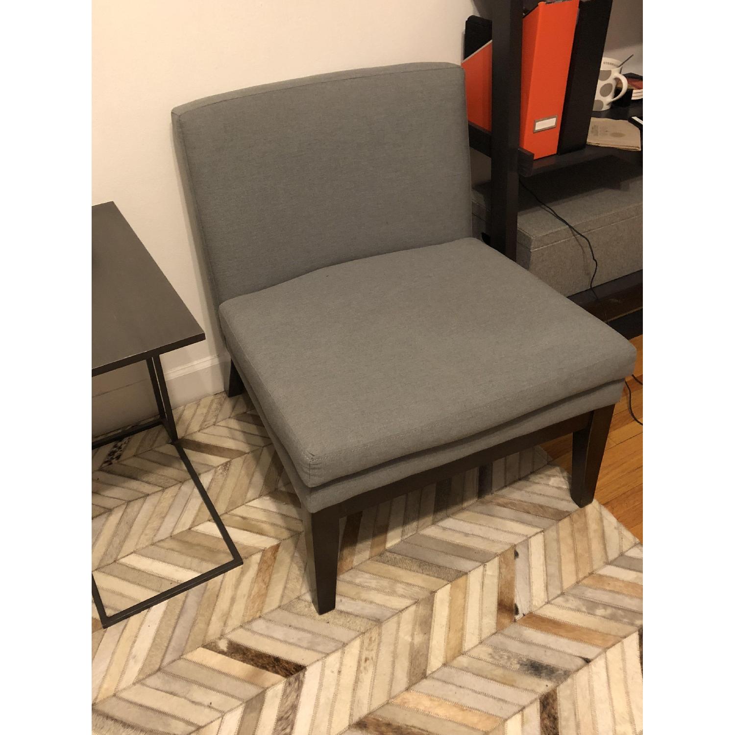 West Elm Grey Slipper Chair - AptDeco