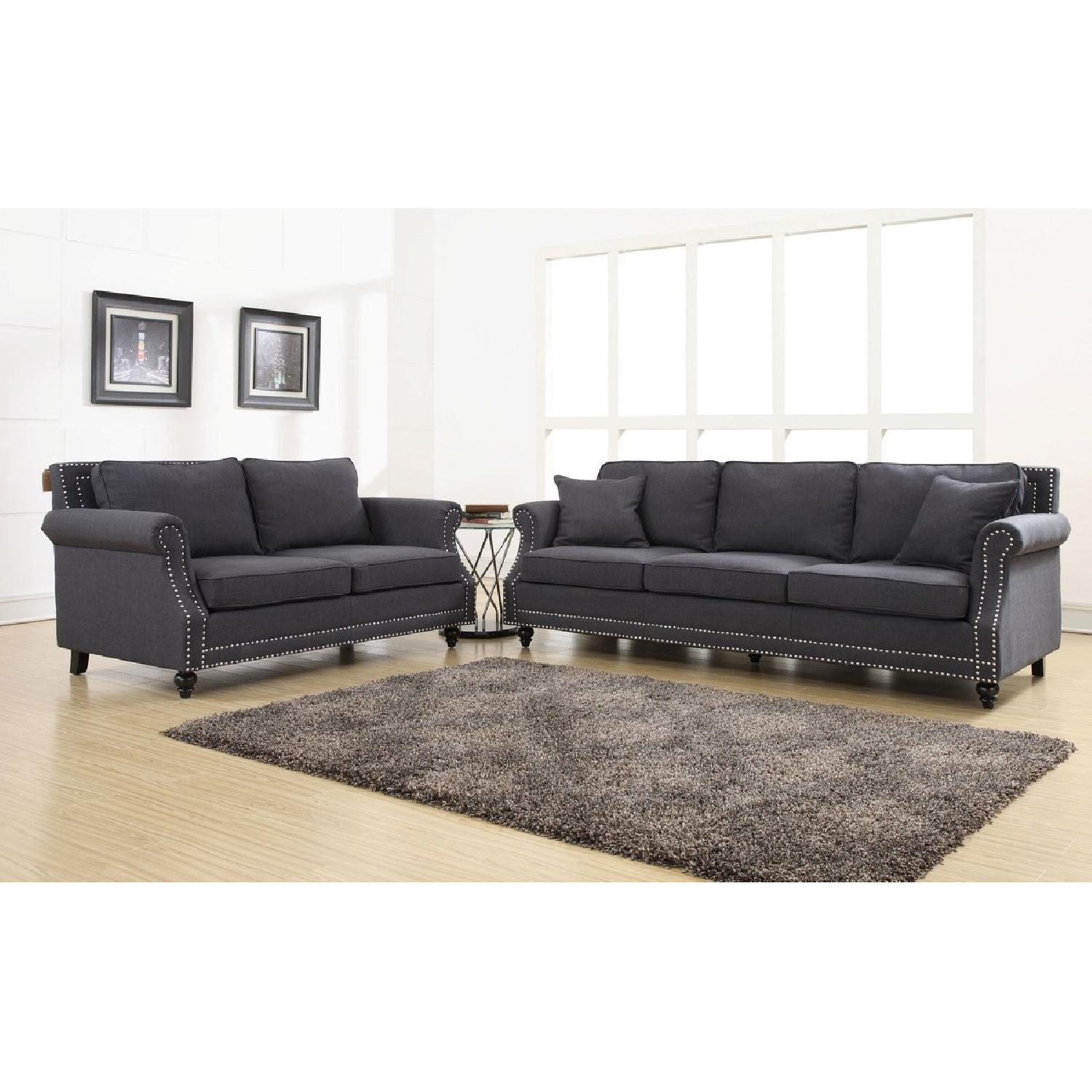 TOV Furniture Camden Grey Linen Sofa - image-2