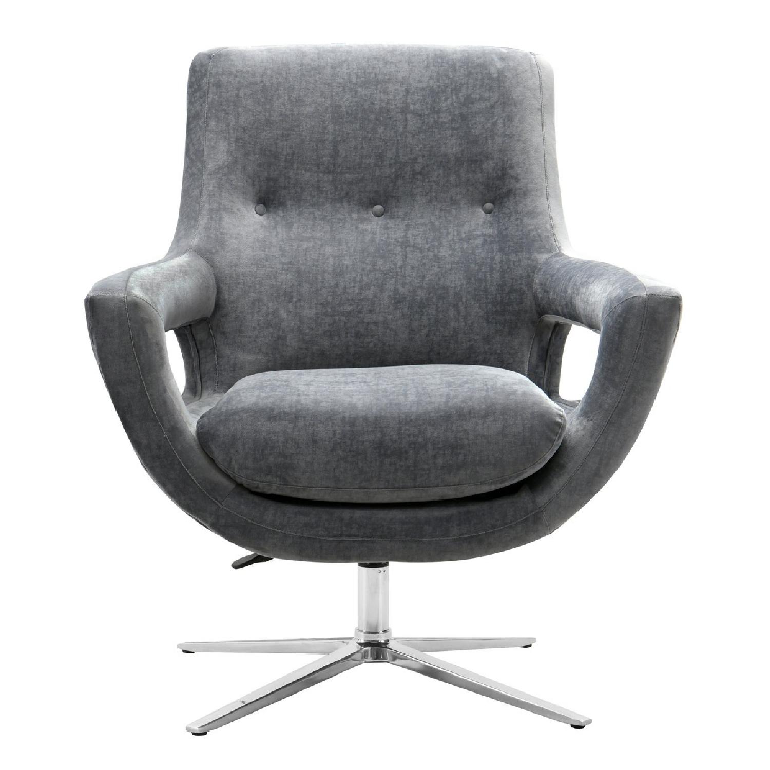 TOV Furniture Fifi Grey Velvet Swivel Chair AptDeco