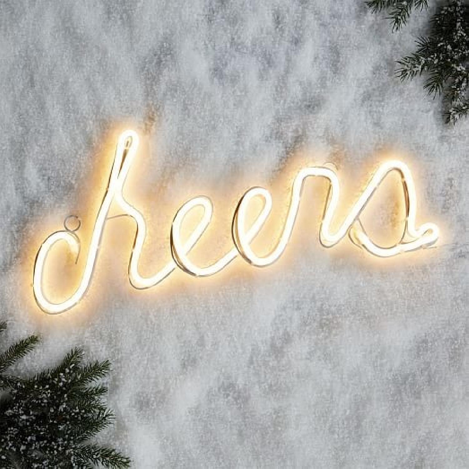 West Elm Fluorescent Cheers Sign - image-3