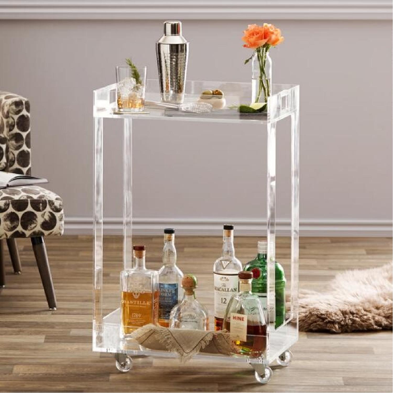 World Market Lucite/Acrylic Bar Cart - image-1