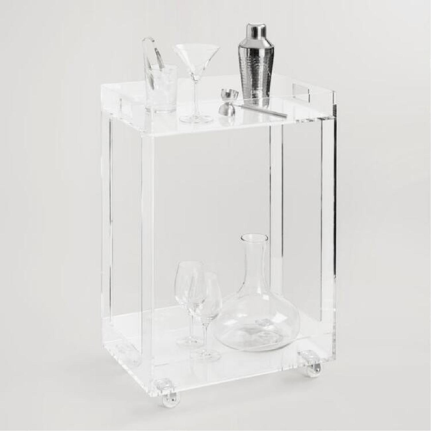 World Market Lucite/Acrylic Bar Cart - image-2