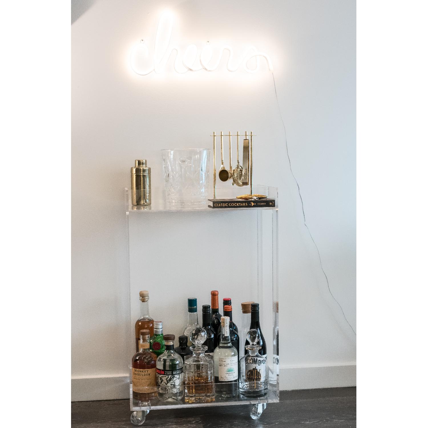World Market Lucite/Acrylic Bar Cart - image-3