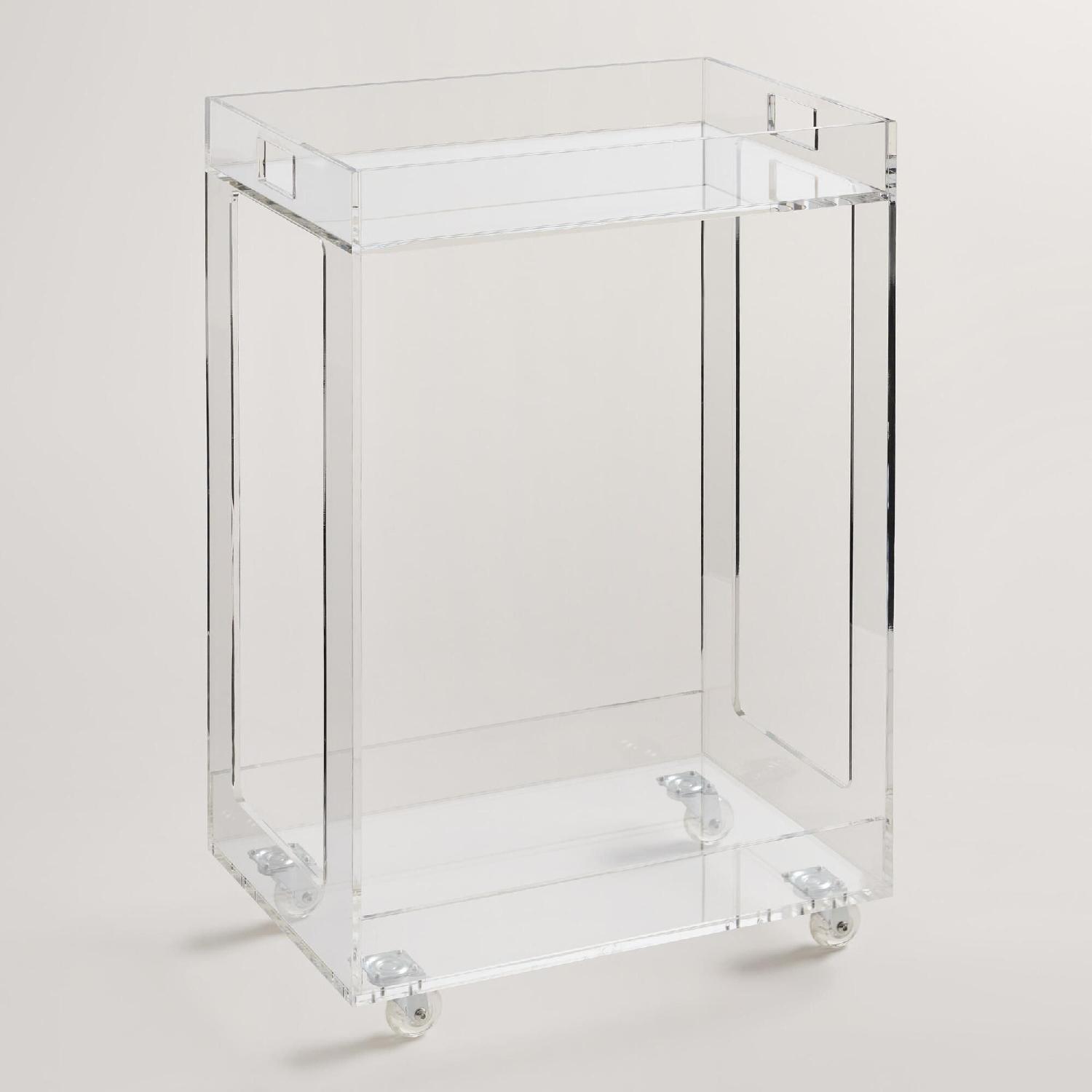 World Market Lucite/Acrylic Bar Cart - image-4