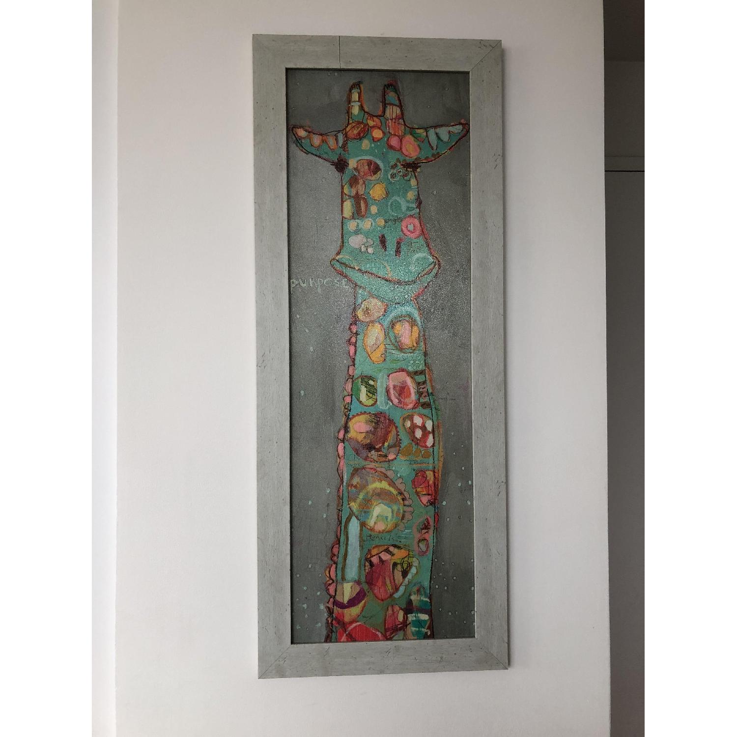 Bed Bath & Beyond Colorful Giraffe Framed Art - image-1