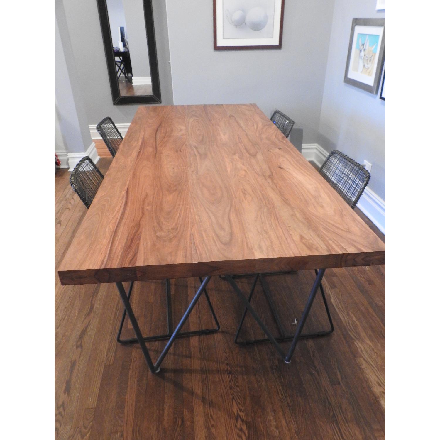 CB2 Dylan Dining Table w/ 4 CB2 Reed Chairs - image-3