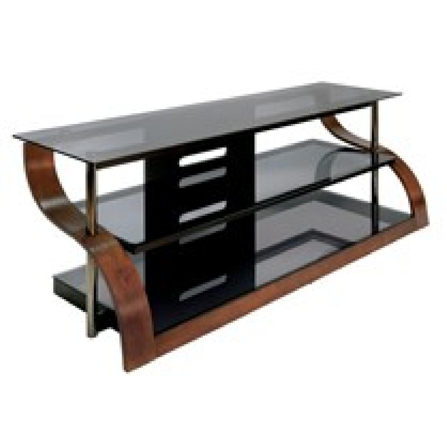 Bell'O Curved Wood & Glass TV Stand - image-2