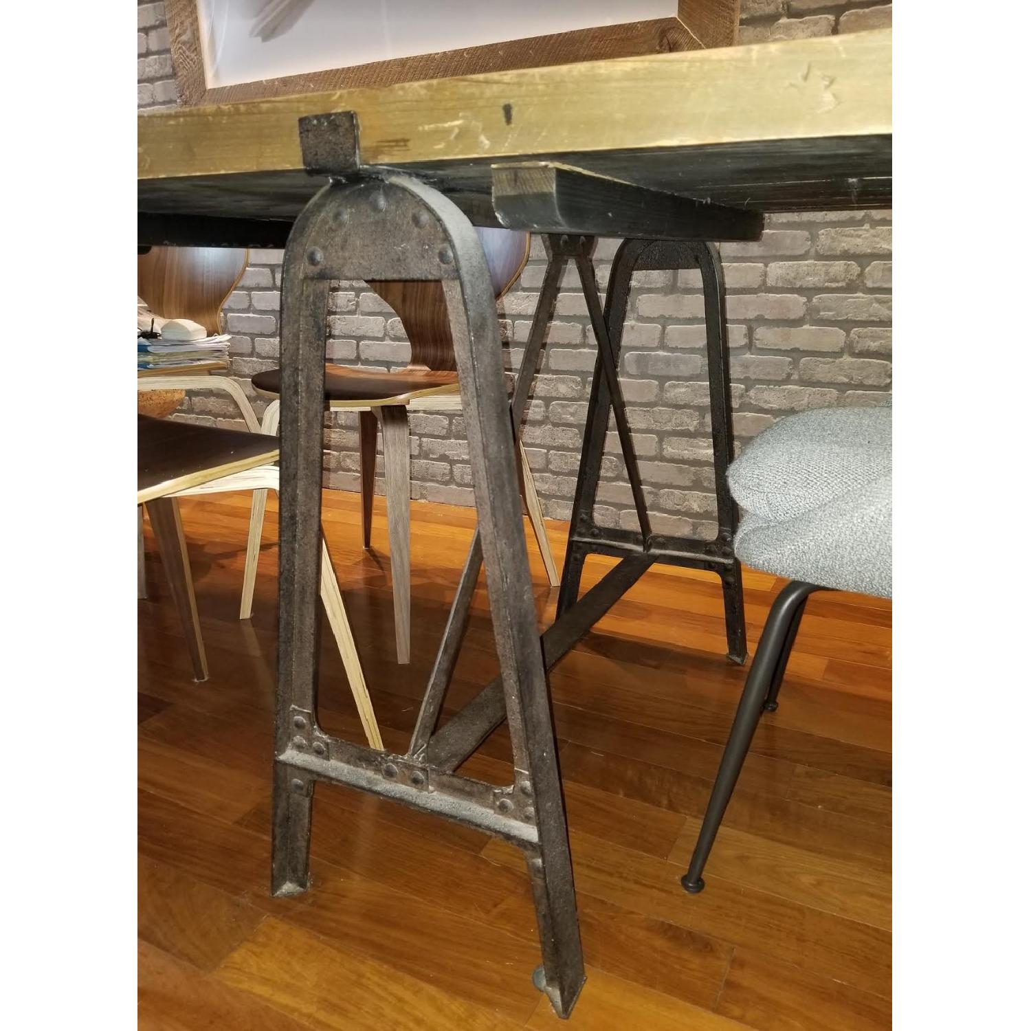 Reclaimed Wood Dining Table w/ Wrought Iron Legs - image-4