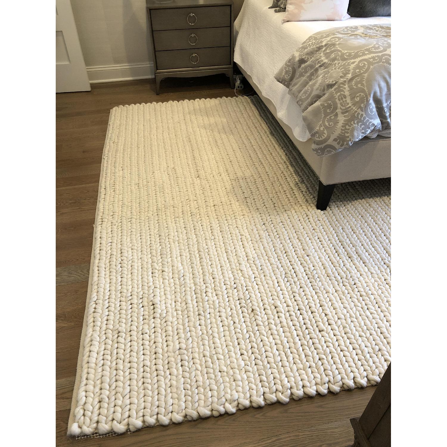 Serena & Lily Ivory Braided Wool Rug AptDeco