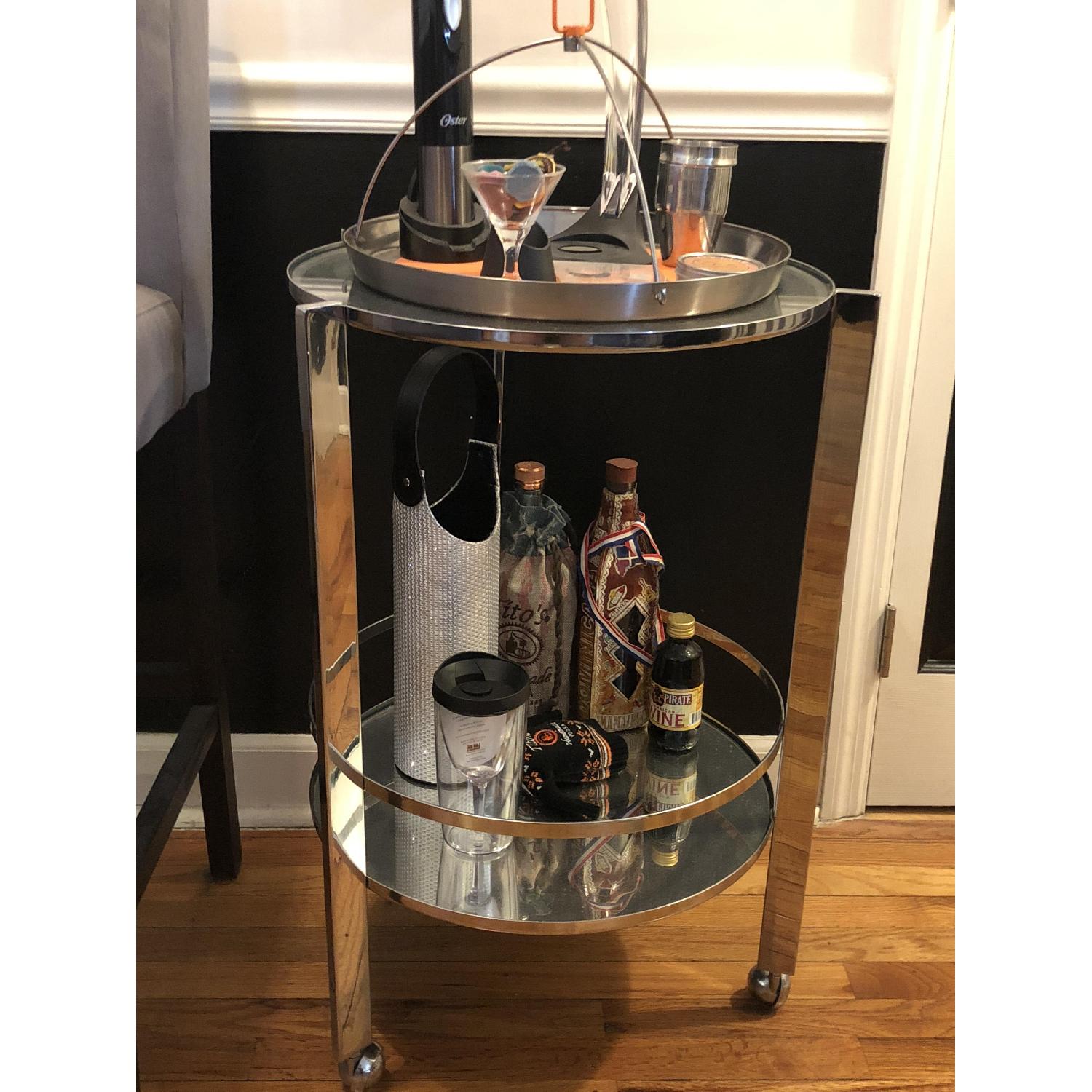 CB2 Ernest Glass/Chrome Bar Cart - image-2