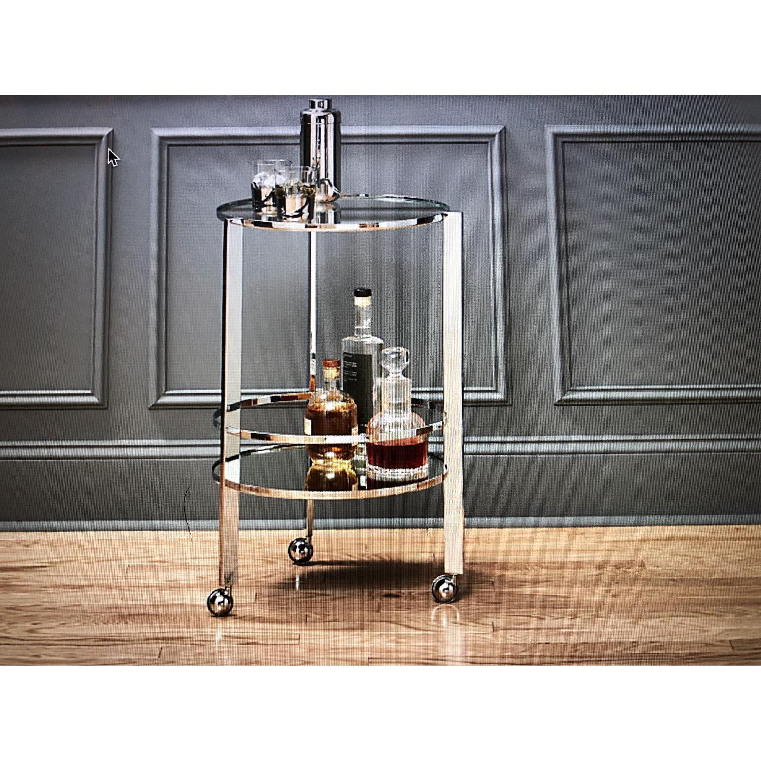CB2 Ernest Glass/Chrome Bar Cart - image-3
