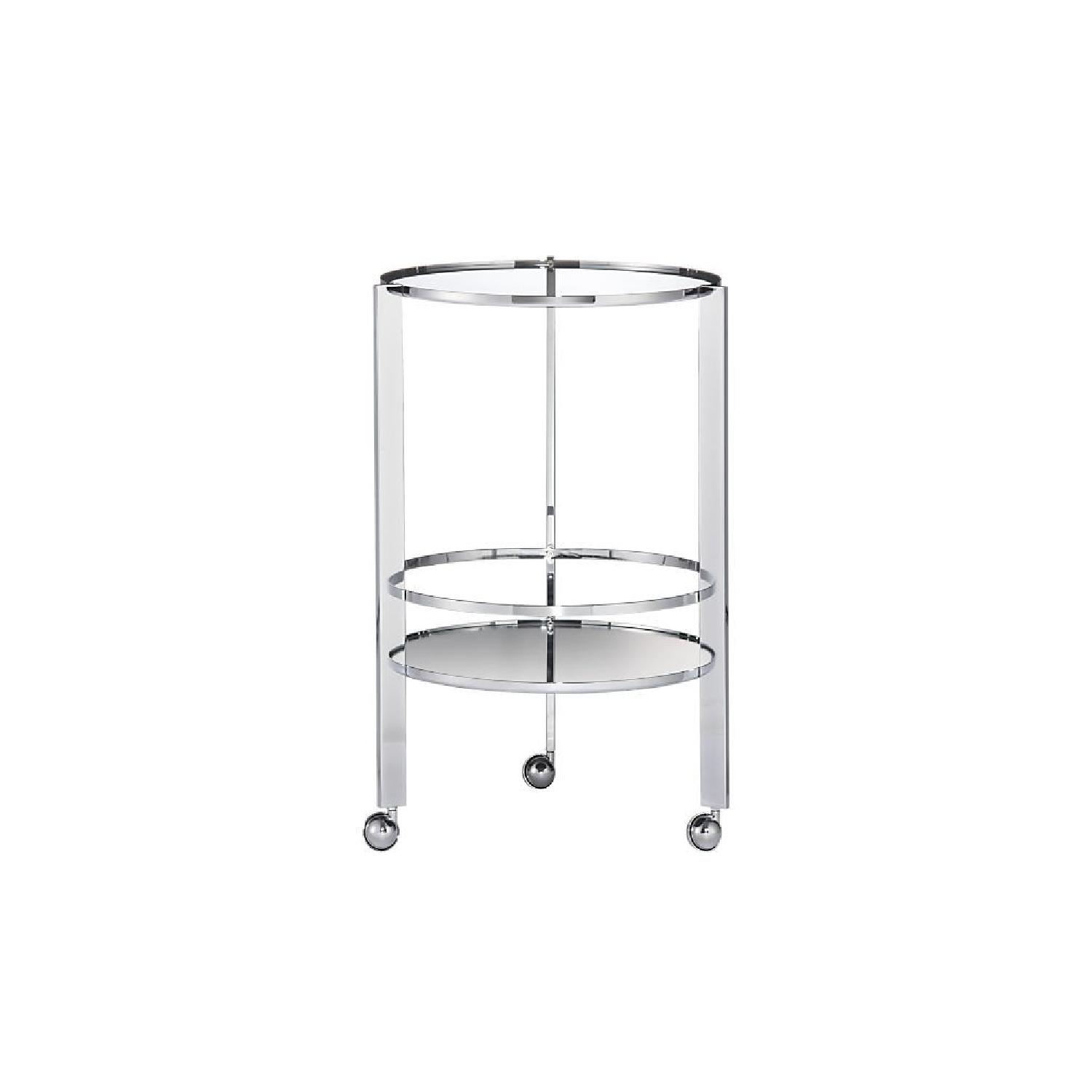 CB2 Ernest Glass/Chrome Bar Cart - image-0