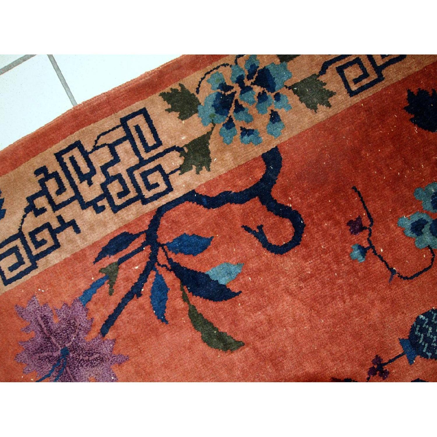 Vintage 1920s Handmade Chinese Art Deco Rug - image-4