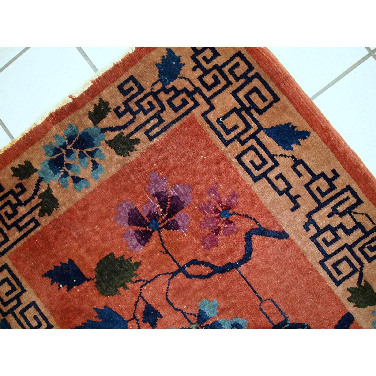 Vintage 1920s Handmade Chinese Art Deco Rug - image-5
