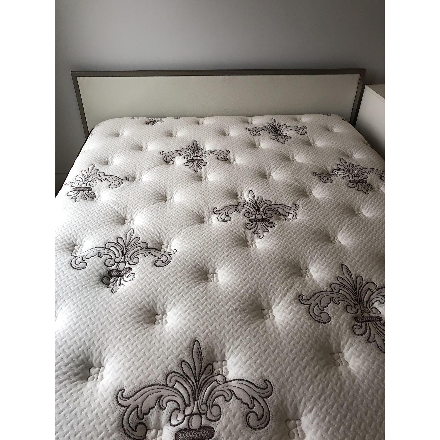 BoConcept White Lacquer Bed Frame w/ Headboard - image-2